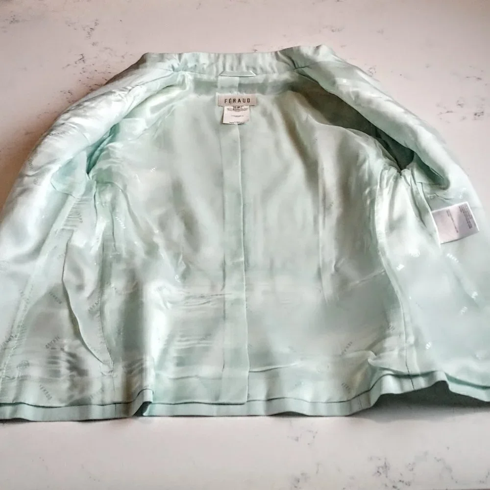 Vintage Feraud Mint Green Silk Wool Jacket